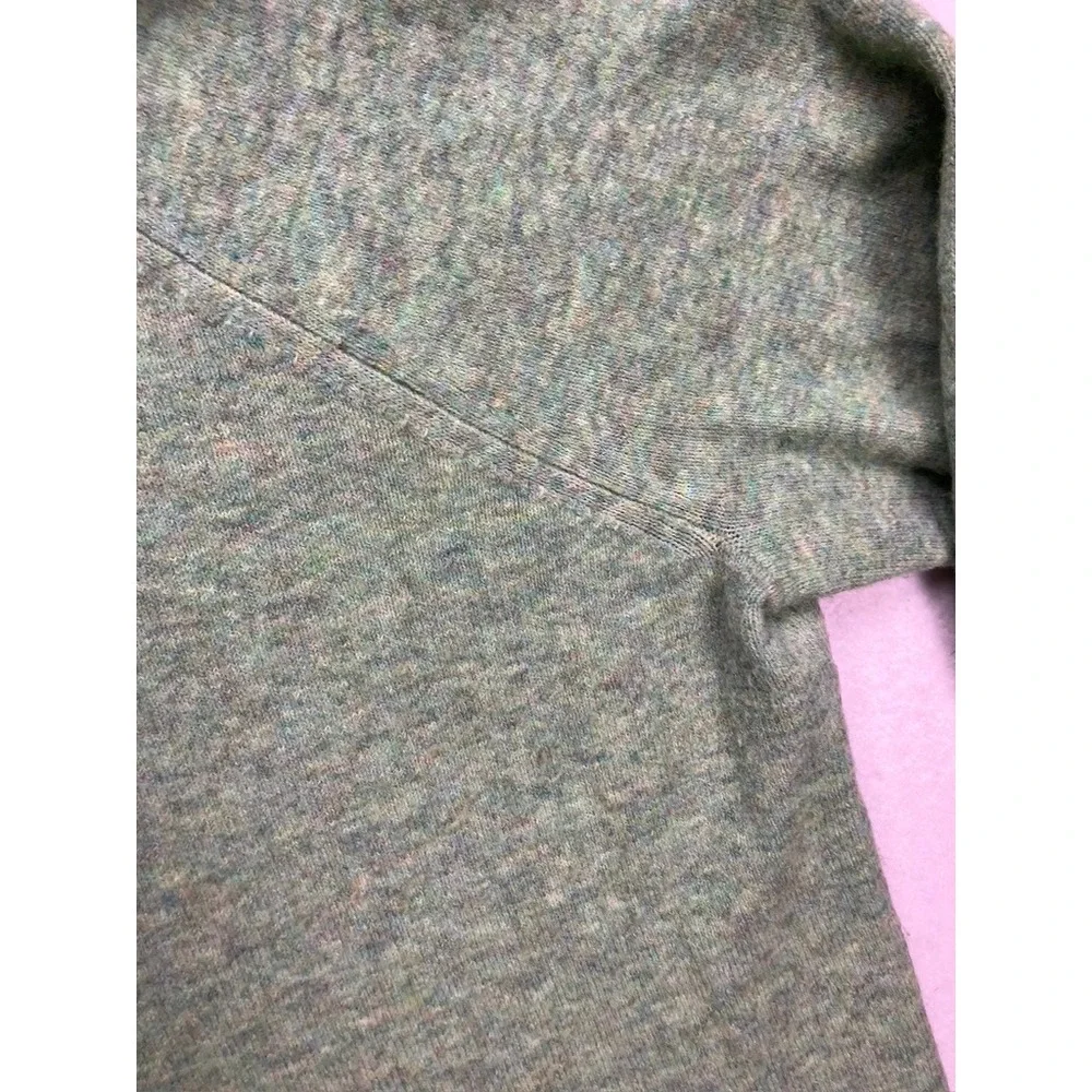 J.Crew Turtleneck Sweater Women Large Green Wool Alpaca Blend Raglan